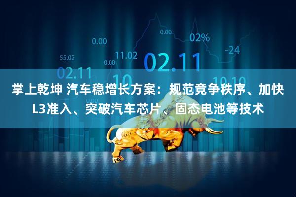 掌上乾坤 汽车稳增长方案：规范竞争秩序、加快L3准入、突破汽车芯片、固态电池等技术