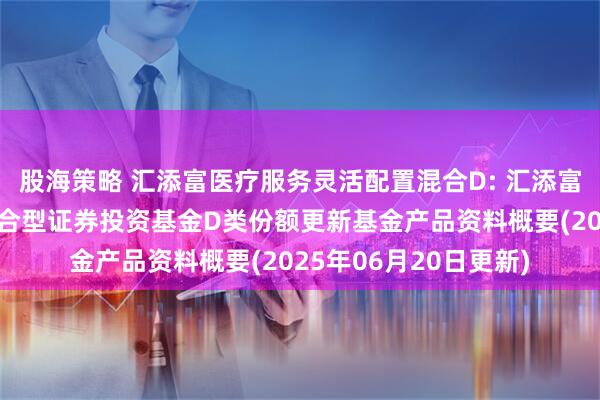 股海策略 汇添富医疗服务灵活配置混合D: 汇添富医疗服务灵活配置混合型证券投资基金D类份额更新基金产品资料概要(2025年06月20日更新)