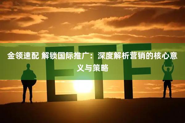 金领速配 解锁国际推广：深度解析营销的核心意义与策略