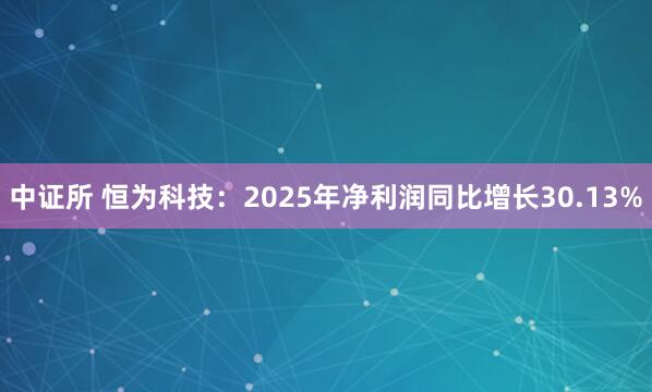 中证所 恒为科技：2025年净利润同比增长30.13%