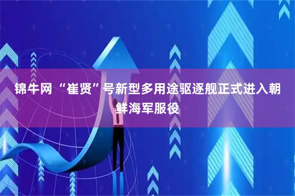 锦牛网 “崔贤”号新型多用途驱逐舰正式进入朝鲜海军服役